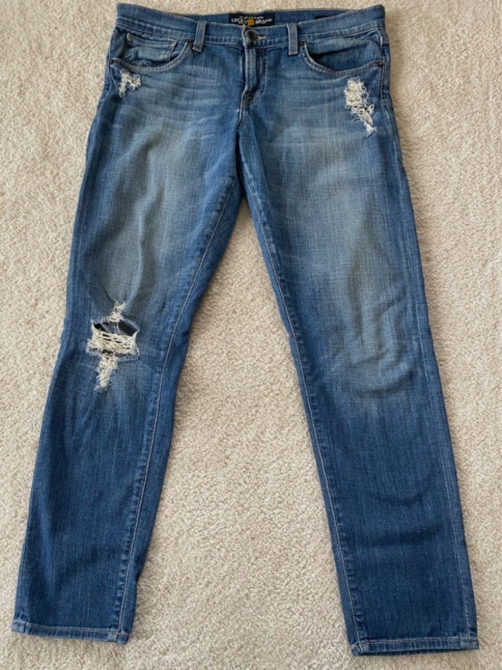 Lucky Brand Sienna Cigarette Distressed Dark Wash Jeans Women’s Size 8/29
